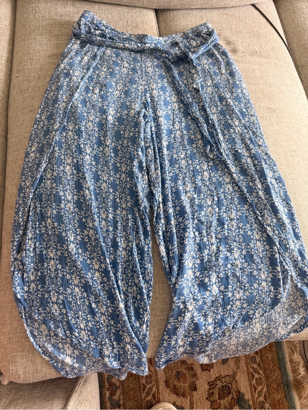 American Rag XL Blue Floral Wide-Leg Women's Pants